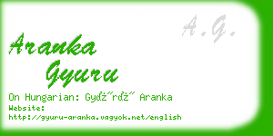 aranka gyuru business card